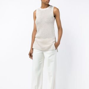 Vince Women's Natural Mesh Stitch Cotton Tank Top